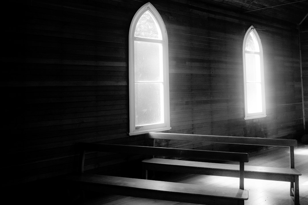 Taken within the church at the Leaning Church Vineyard, Tasmania